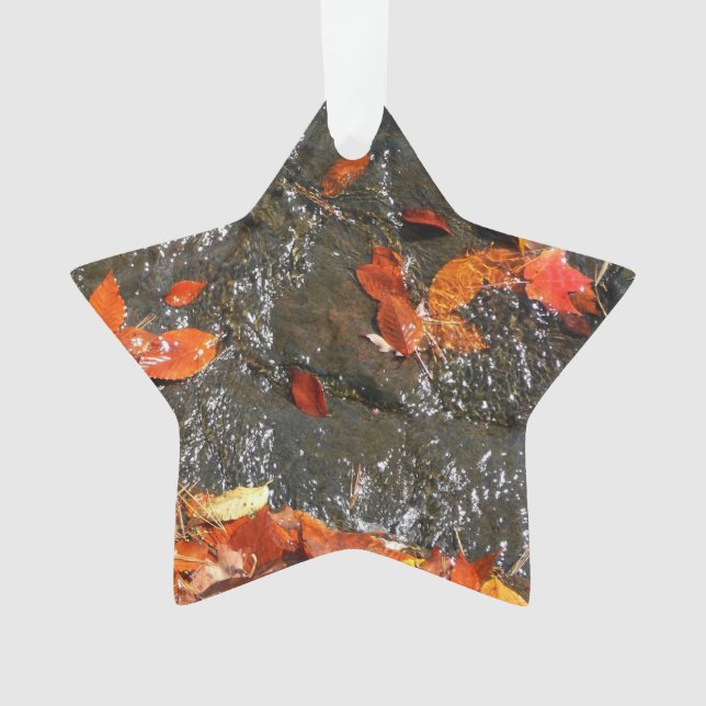 Herbstlaube im Wasserfall I Herbstfotografie Ornament (Vorderseite)