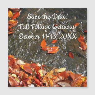 Herbstlaube im Wasserfall I Save the Date Magnetkarte