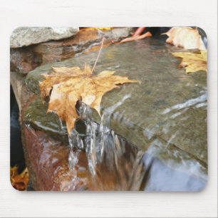 Herbstlaube im Wasserfall II Herbstfotografie Mousepad