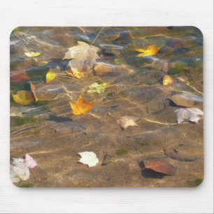 Herbstlaube in Pond Water Nature Fotografie Mousepad