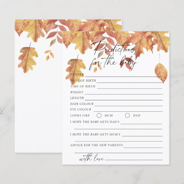 Herbstlaube - Kindervorhersagen und Ratschläge (Vorne/Hinten)