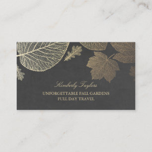 Herbstlaube mit Gold und Chalkboard Elegant Visitenkarte