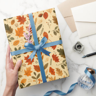 Herbstlaube, Pumpkins & gemütliche saisonale Desig Geschenkpapier