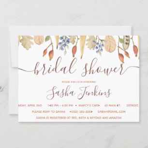 Herbstlaube und Berries Bridal Dusche Einladung