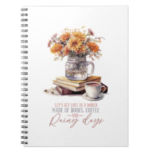 Herbstlaube und Blume Notizblock