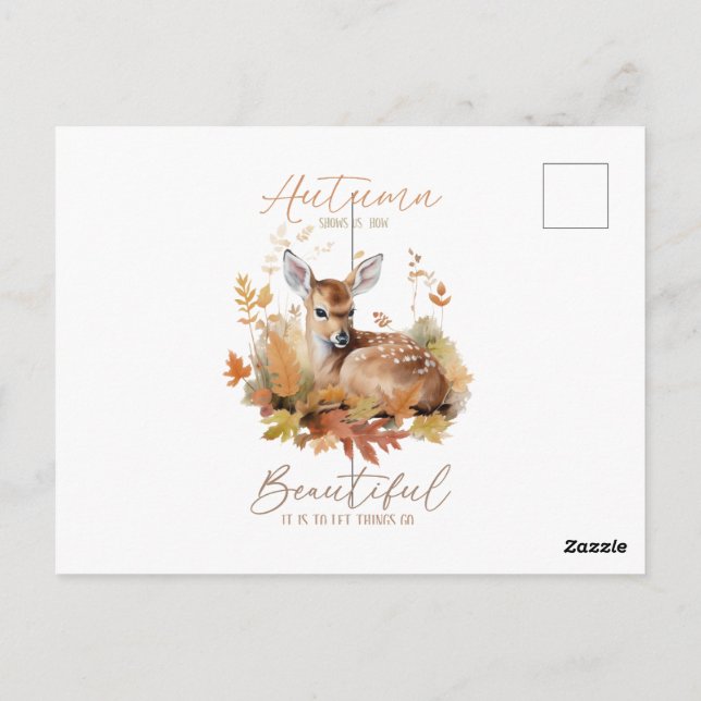 Herbstlaube und Blume Postkarte (Rückseite)