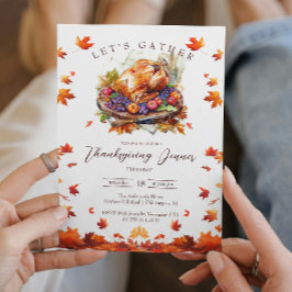 Herbstlaube und gerösteter türkischer Erntedank Einladung