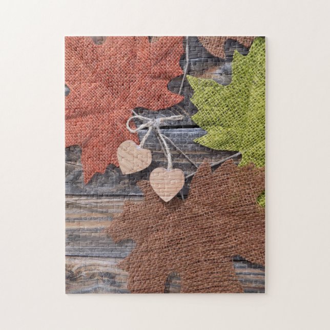 Herbstlaube und Herz Puzzle (Vertikal)