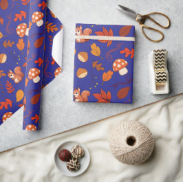 Herbstlaube und Pilze - Nahtloses Wrapping Papier Geschenkpapier