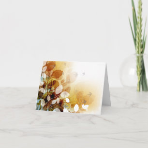 Herbstlaube und Vögel in Mitteilungskarten im Herb