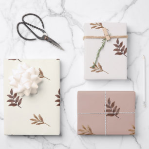 Herbstlaube Wasserfarbe Geschenkpapier Set