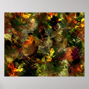 Herbstlaube Wasserfarbenplakat Poster