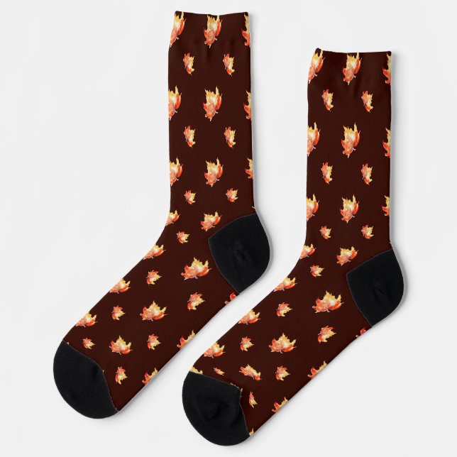 Herbstlaubfarbene Socken (Linkes Detail)