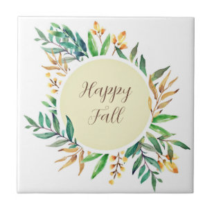 Herbstlaubrahmen mit anpassbarem Text  Fliese