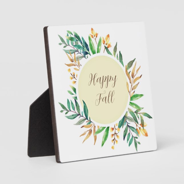 Herbstlaubrahmen mit anpassbarem Text Fotoplatte (Vorderseite)