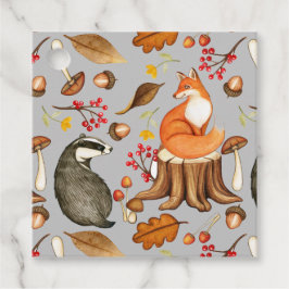 Herbstlaubs Badger & Fox Geschenkanhänger