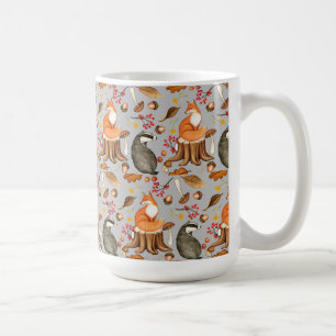 Herbstlaubs Badger & Fox Kaffeetasse