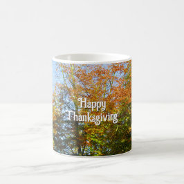 Herbstlaubs Blue Sky - Personalisierter Erntedank Kaffeetasse