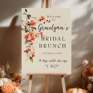 Herbstlaubs Bridal Brunch Begrüßungs-Brautparty Poster