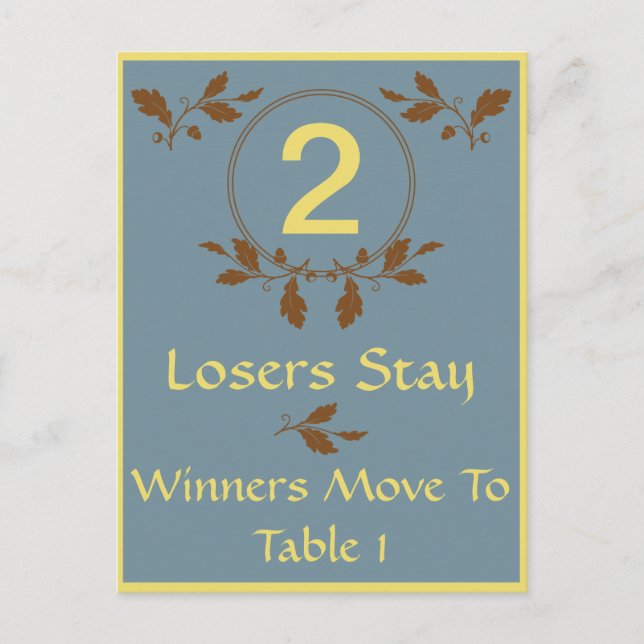 Herbstlaubs Bunco Table Card #2 Postkarte (Vorderseite)