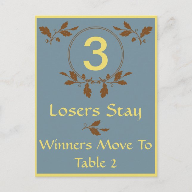 Herbstlaubs Bunco Table Card #3 Postkarte (Vorderseite)