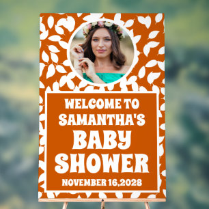 Herbstlaubs Foto Babydusche Empfang Acrylschild