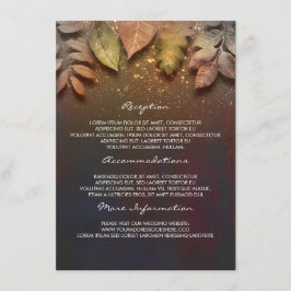 Herbstlaubs Gold Wedding Information Guest Card Begleitkarte