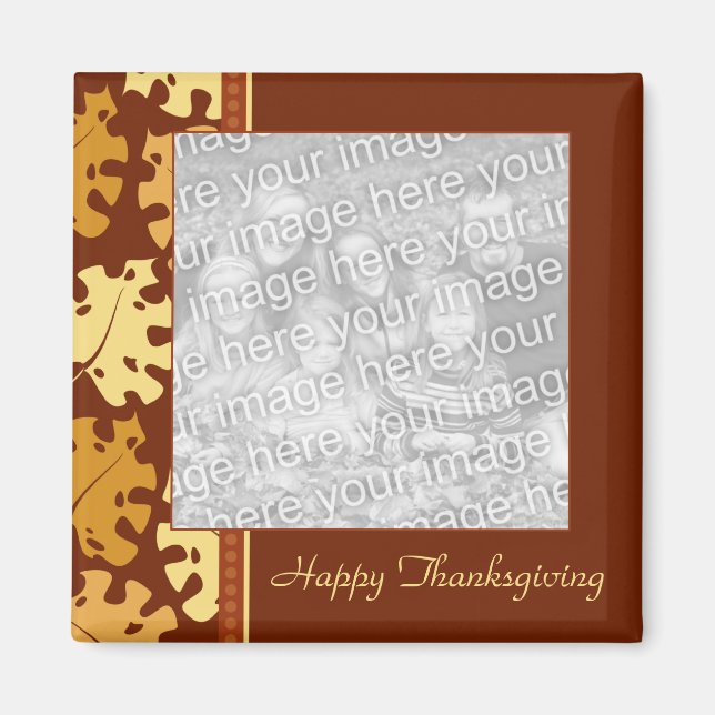 Herbstlaubs Happy Thankgiving Foto Magnet (Vorne)