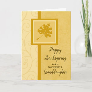 Herbstlaubs Happy Thanksgiving Großtochter Feiertagskarte