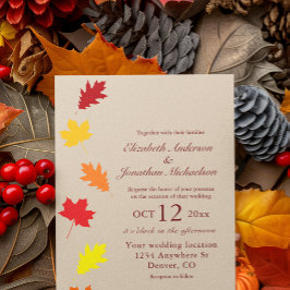 Herbstlaubs Hochzeit Einladung