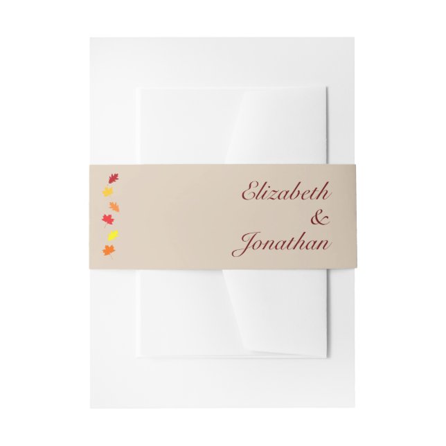 Herbstlaubs Hochzeit Einladungsbanderole (Vorderseite Beispiel)