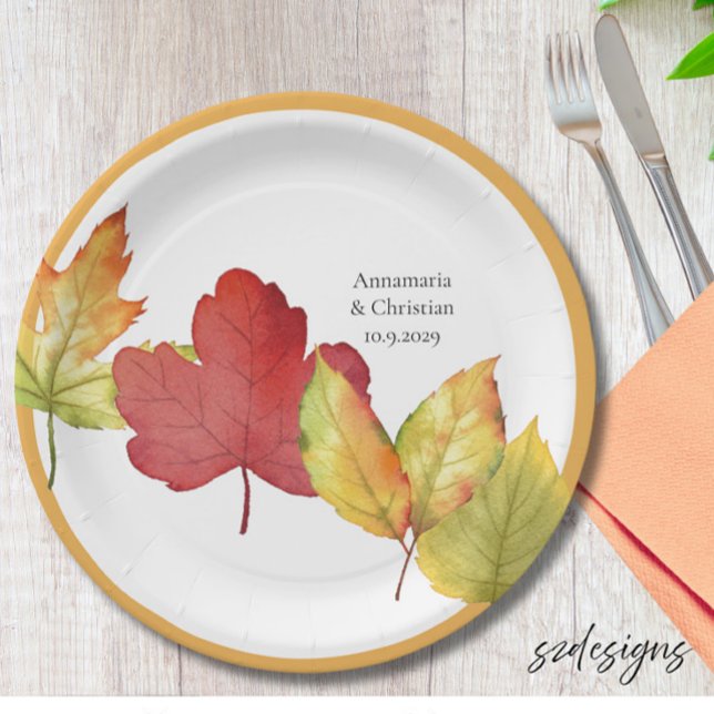 Herbstlaubs Hochzeit Pappteller (Von Creator hochgeladen)
