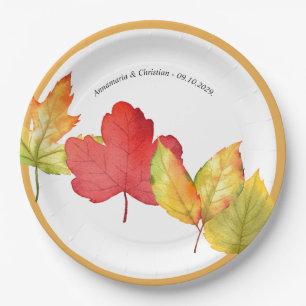 Herbstlaubs Hochzeit Pappteller
