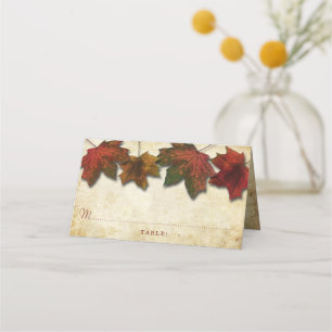 Herbstlaubs Hochzeit Platzkarte