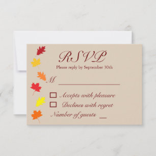 Herbstlaubs Hochzeit RSVP Karte