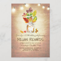 Herbstlaubs Mason Jar Rustic Geburtstagsparty