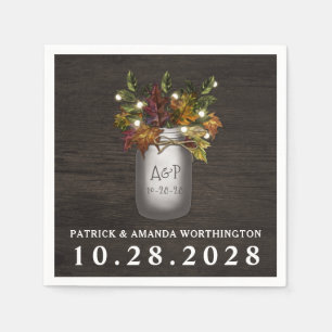 Herbstlaubs Mason Jar Rustic Wedding Napkins Serviette
