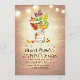 Herbstlaubs Mason Jar Rustikale Probe Abendessen Einladung