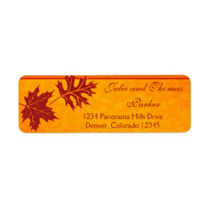 Herbstlaubs Orange Wedding Rücksendeadressen-Aufkl
