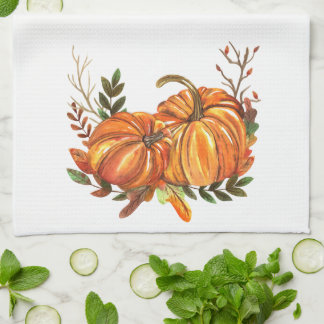 Herbstlaubs Ornage Pumpkins Extravagant Geschirrtuch