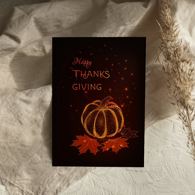 Herbstlaubs Pumpkin Happy Thanksgiving Card (Von Creator hochgeladen)