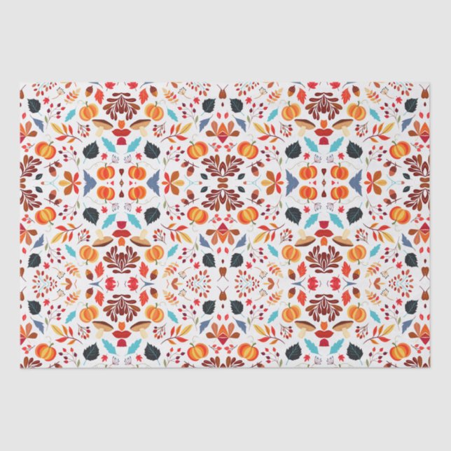 Herbstlaubs Pumpkin Pattern  Seidenpapier (Vorderseite)