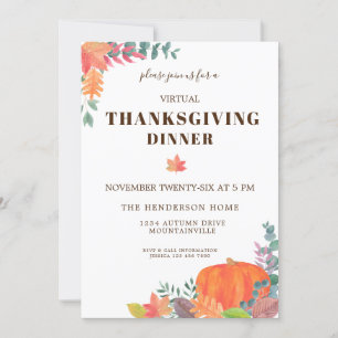 Herbstlaubs Pumpkin Virtual Erntedank Dinner Einladung