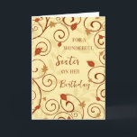 Herbstlaubs Sister Birthday Karte<br><div class="desc">Geburtstagskarte für Schwesterschwester mit Herbstgeburtstag mit Herbstlauben-Design und nachdenklichem Vers.</div>