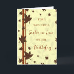 Herbstlaubs Sister für Recht Geburtstag Karte<br><div class="desc">Geburtstagskarte für Juristenschwester mit Herbst-Geburtstag mit Herbstlauben-Design und nachdenklichem Vers.</div>