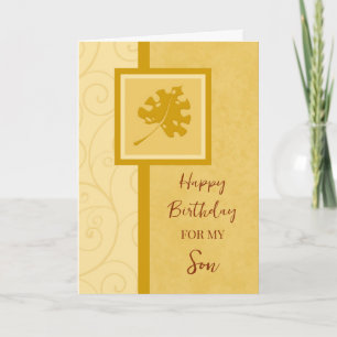 Herbstlaubs Son Birthday Karte