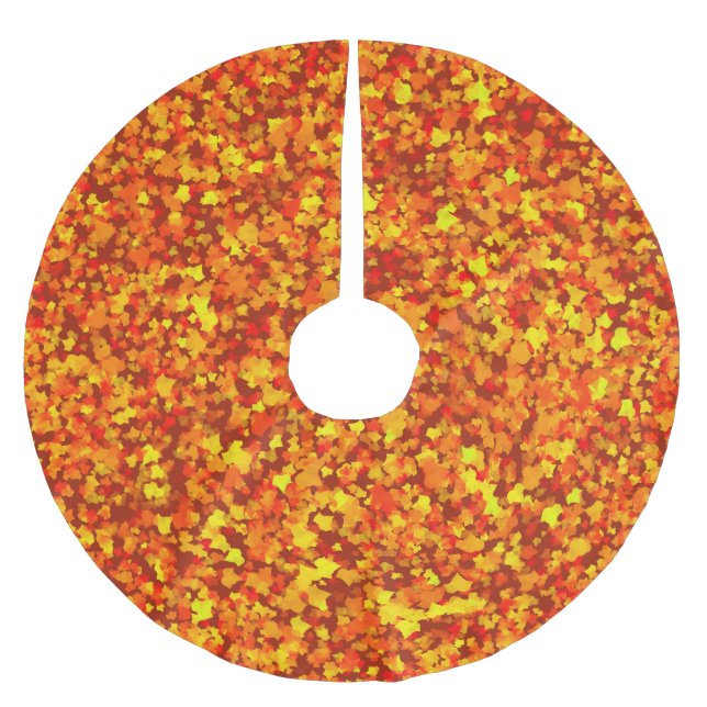 Herbstlaubs Tree Rock Polyester Weihnachtsbaumdecke (Vorderseite)