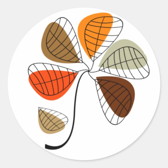 Herbstleaf Abstrakt Runder Aufkleber (Vorderseite)