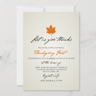 Herbstleaf Eleganter Erntedank Party Einladung
