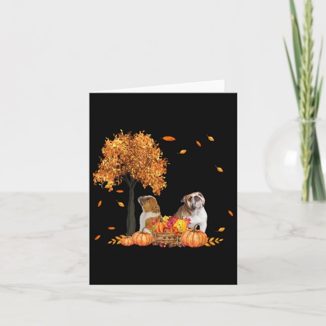 Herbstleaf Fall Dog Lover Halloween Erntedank Karte (Vorderseite)
